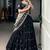 Captivating Black Sequins Work Silk Designer Half Saree Lehenga