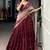 Lovable Maroon Embroidered Silk Wedding Wear Half Saree Lehenga