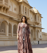 Ftdiva women's embroidemulticolor anarkali multicolor printed kurti in rayon