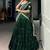 Precious Green Thread Work Silk Mehendi Wear Half Saree Lehenga
