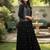Ftdiva women's cotton printed jacketed anarkali kurti in black