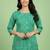 Ftdiva women stylish paisley printed straight kurta in green