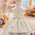 Blush yellow solid polyester party wear fit & flare girls dress