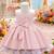 Blush pink solid polyester party wear fit & flare girls dress