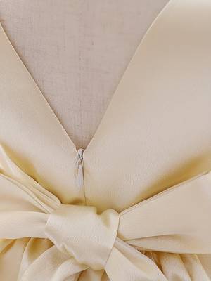 Blush yellow solid polyester party wear fit & flare girls dress 3