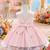 Blush pink solid polyester party wear fit & flare girls dress