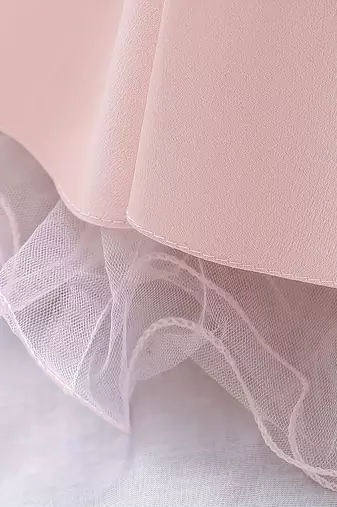 Blush pink solid polyester party wear fit & flare girls dress