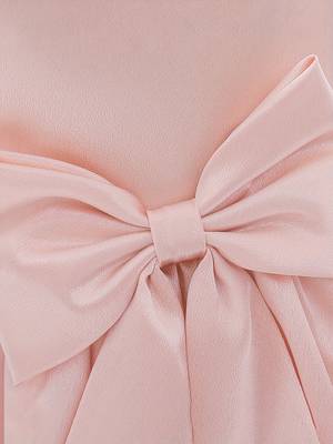 Blush pink solid polyester party wear fit & flare girls dress 5