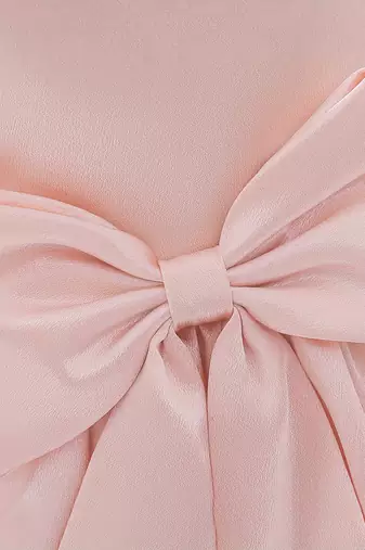 Blush pink solid polyester party wear fit & flare girls dress