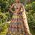 MULTI  SOFT MONO NET EMBROIDERY SEMI STICHED  LEHENGA WHIT BLOUSE