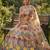 MULTI  SOFT MONO NET EMBROIDERY SEMI STICHED  LEHENGA WHIT BLOUSE