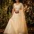 CREAM ORGENZA SILK EMBROIDERY SEMI STICHED  LEHENGA WHIT BLOUSE