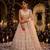 MULTI BUTTERFLY NET EMBROIDERY SEMI STICHED  LEHENGA WHIT BLOUSE