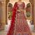 RED  SATIN SILK   EMBROIDERY SEMI STICHED  LEHENGA WHIT BLOUSE