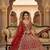 RED  SATIN SILK   EMBROIDERY SEMI STICHED  LEHENGA WHIT BLOUSE