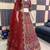 RED  SATIN SILK   EMBROIDERY SEMI STICHED  LEHENGA WHIT BLOUSE