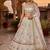 OFF WHITE GEORGETTE  EMBROIDERY SEMI STICHED  LEHENGA WHIT BLOUSE