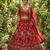 RED  GEORGETTE  EMBROIDERY SEMI STICHED  LEHENGA WHIT BLOUSE