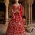 RED  GEORGETTE  EMBROIDERY SEMI STICHED  LEHENGA WHIT BLOUSE