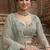 GREEN SOFT NET  EMBROIDERY SEMI STICHED  LEHENGA WHIT BLOUSE