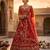 RED  GEORGETTE  EMBROIDERY SEMI STICHED  LEHENGA WHIT BLOUSE