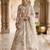 CREAM SOFT NET  EMBROIDERY SEMI STICHED  LEHENGA WHIT BLOUSE