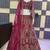MAROON BUTTERFLY NET EMBROIDERY SEMI STICHED  LEHENGA WHIT BLOUSE