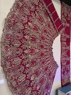 MAROON NET EMBROIDERY LEHENGA WHIT BLOUSE 4