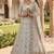 OFF WHITE SATIN   EMBROIDERY SEMI STICHED  LEHENGA WHIT BLOUSE