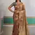 Weaving tussar silk blend brown saree
