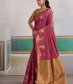 Weaving tussar silk onion pink saree