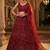 MAROON BUTTERFLY NET  EMBROIDERY SEMI STICHED  LEHENGA WHIT BLOUSE