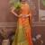 Tussar silk orange weaving traditional saree