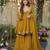 Mustard silk readymade suit with real mirror work