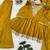 Mustard silk readymade suit with real mirror work
