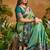 Light green handloom weaving silk blend saree