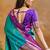 Teal handloom weaving silk blend saree