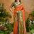 Orange handloom weaving silk blend saree