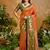 Orange handloom weaving silk blend saree