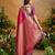 Red handloom weaving silk blend saree