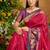 Red handloom weaving silk blend saree