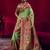 Light green handloom weaving pashnima silk blend saree