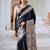 Black ajrakh print modal satin saree