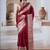 Maroon ajrakh print modal satin saree