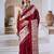 Maroon ajrakh print modal satin saree