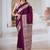 Wine ajrakh print modal satin saree