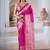 Hot pink ajrakh print modal satin saree