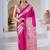 Hot pink ajrakh print modal satin saree