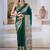 Dark green ajrakh print modal satin saree
