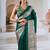 Dark green ajrakh print modal satin saree